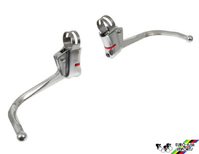 Dia-COMPE DC139 Guidonnet Brake Levers - Silver Retro Curved Cycle Levers With 23.8mm Clamp