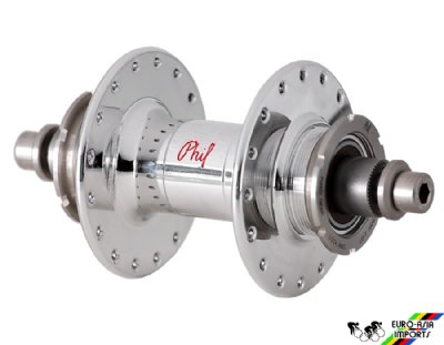 Phil Wood Fixed/Fixed High Flange Silver Track Hub REAR