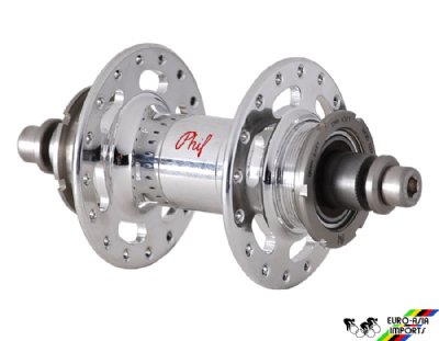 Phil Wood SLR Fixed/Fixed High Flange Silver Track Hub REAR